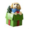 Miniature Chrismas Dog Figurine Christmas Decorations Puppy Ornament Resin Sculpture for Home Desk