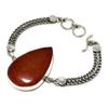 Red Sunstone Gemstone 925 Silver Plated Handmade Jewelry Bracelet 6-8"