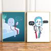 I Hate My Job. Interesting Toothbrush Posters and Humorous Quotes Printed On Canvas, Wall Art Paintings
