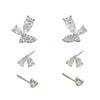 Sweet stud earrings set women's inlaid zircon butterfly shape design earrings earrings