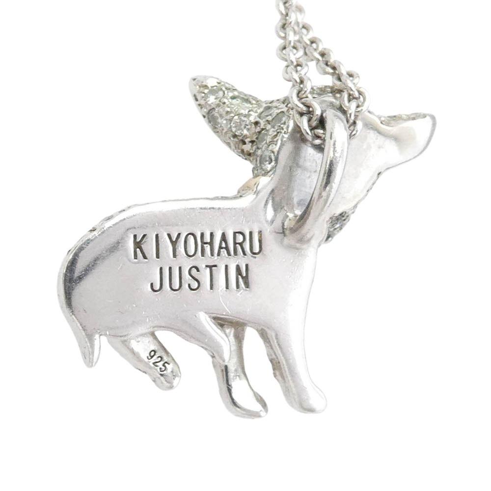 Б/у Justin Davis SNJ1006 x KIYOHARU Kiyoharu MARY NECKLACE Мотив чихуахуа Ожерелье с цирконами Marie серебро [б/у]