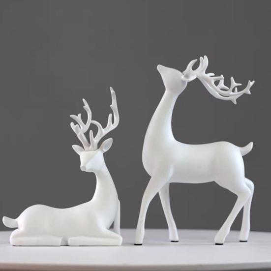 2 шт. настольный орнамент оленя смоляные фигурки оленя стоящего и лежащего оленя