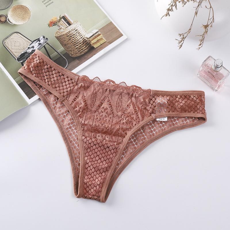 Women Sexy Lace Lingerie New Low-Waist G-String Thong Panties Ladies Transparent Hollow Out Intimates Underwear