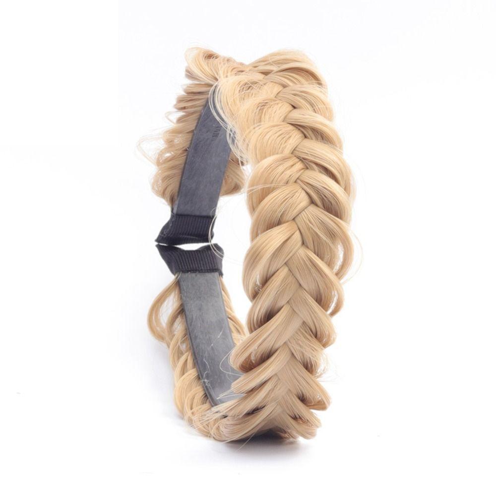 Style Braided Headband Twist Braid Hair Hoop Toothed Non-slip Hairband Wig Heat Resistant Wig