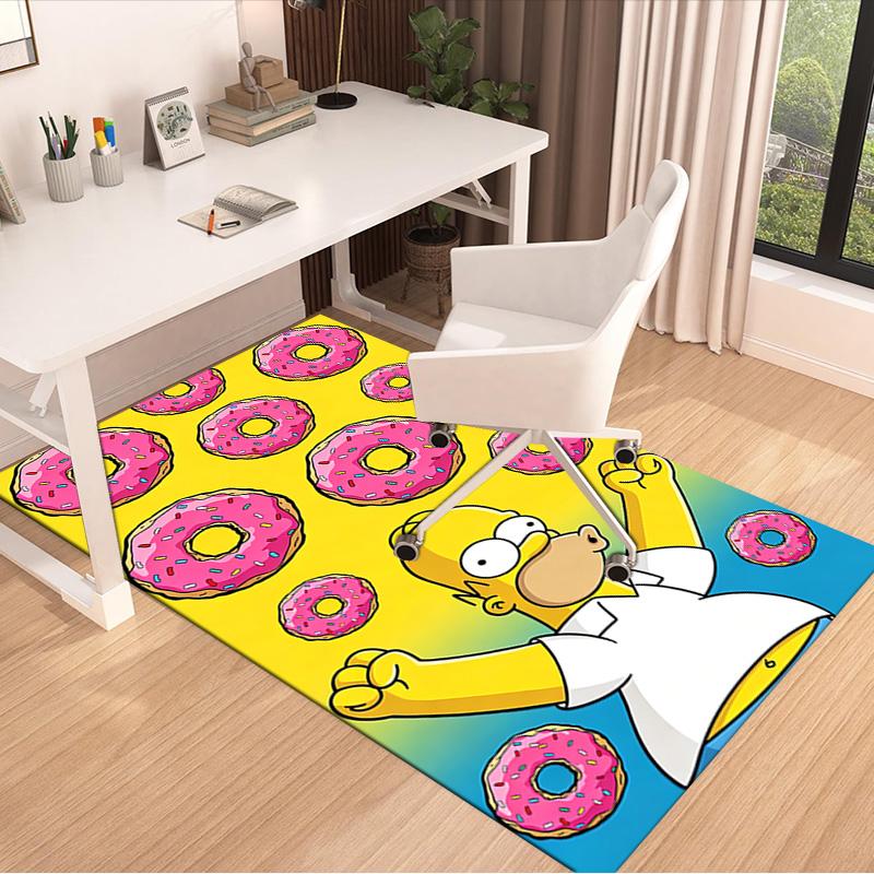 Donut Delight Homer Carpet For Playroom Bedroom Living Room Sofa Home Decorkids Game Area Rug Nonslip Floor Mat