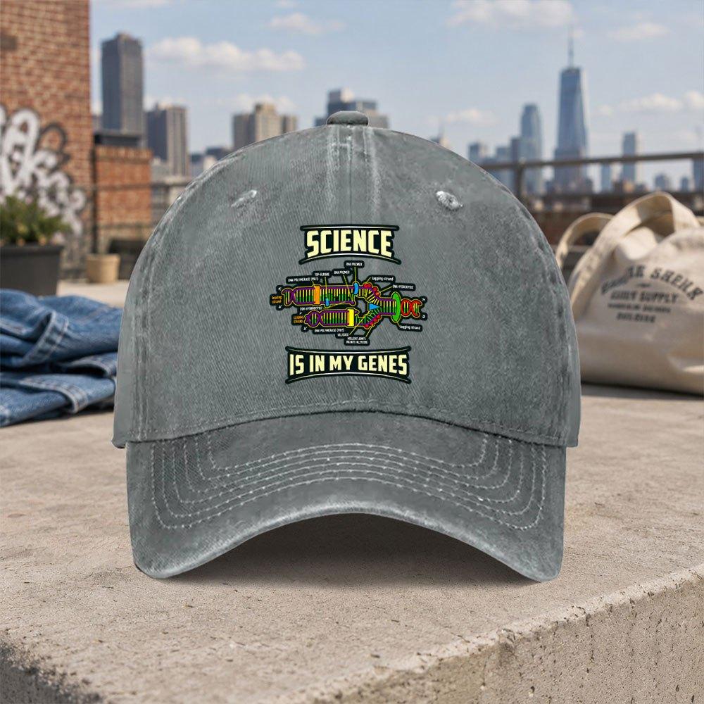 DNA Science Gene Baseball Cap Lightweight Foldable Hook Loop Hat with Curved Brim Unisex for Unisex Women