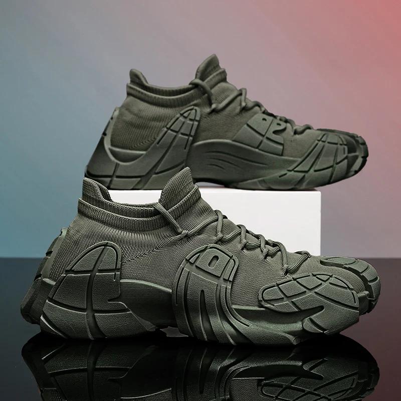 Высокие носки, кроссовки Octopus, дышащая сетка, мужские кроссовки, удобная толстая подошва, спортивная обувь для бега, трендовая обувь для ходьбы