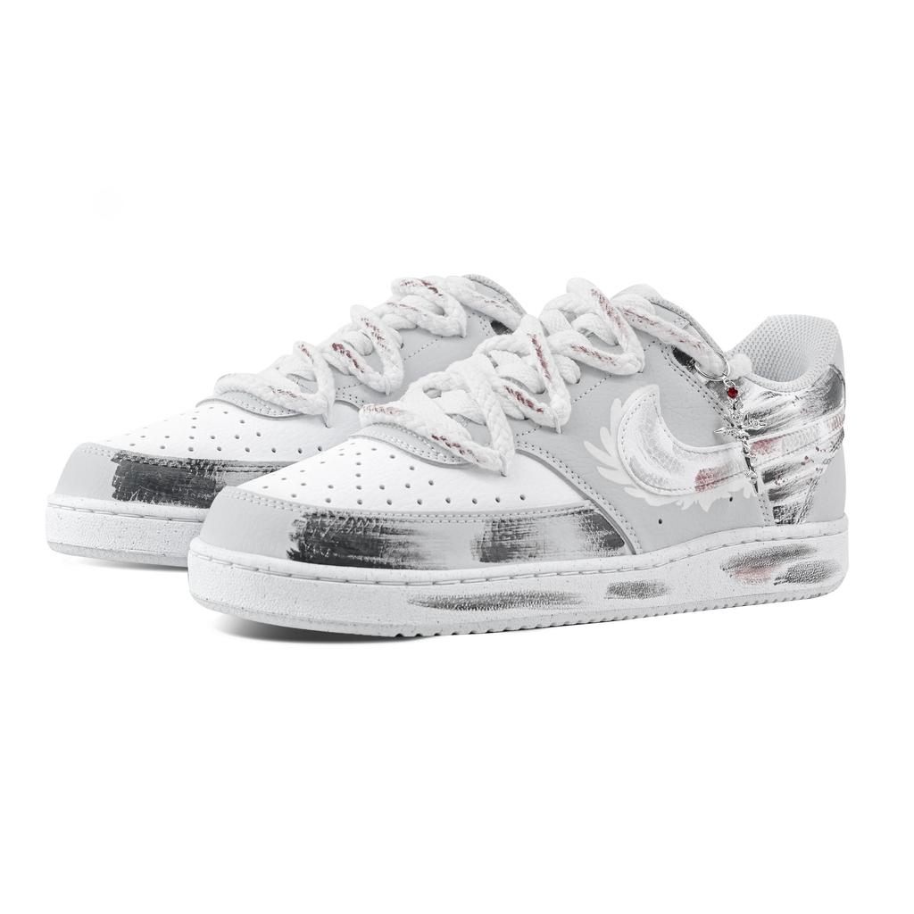 Nike Court Vision Cross Landscape Abrasion Resistant Low top Skateboard Shoes Men's Light Gray HM9862-002(Team773-)