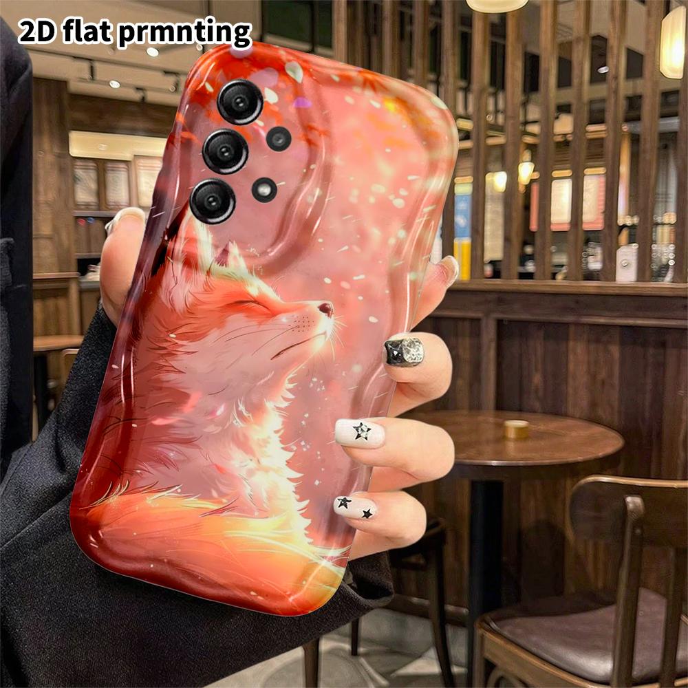 Phone Case: 2D Flat Samsung Galaxy A34 A35 M05 M06 S20 S22 S21 FE Plus 5G Protective Case, Fantasy Red Fox, Christmas and Halloween Gift