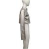 Womens Metallic PU Leather Biker Jacket Short Zip-Up Stand Collar Streetwear