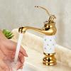 European Bathroom Basin Faucets Gold Mixers Taps Diamond Decoration Chrome Single Handle Hot And Cold Deck Mounted