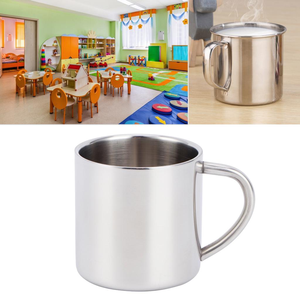 Tea Milk Cup 304 Stainless Steel AntiScalding Water Mug Home Office Drinkware with Handgrip