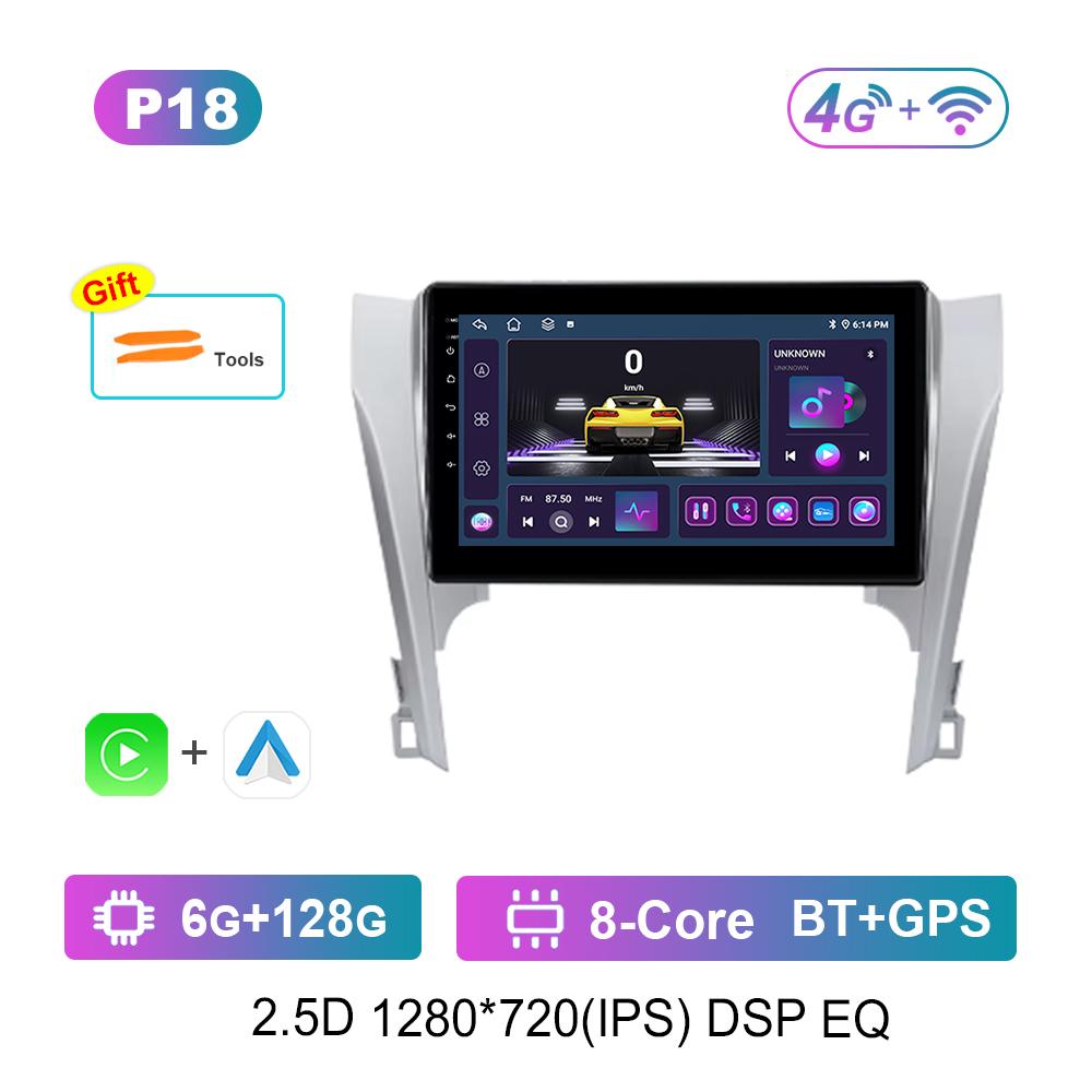 Беспроводной Carplay Android OS 10'' для Toyota Camry 2011 - 2014 Видео Мультимедиа Плеер DSP Стерео 4G IPS Экран GPS Навигация WiFi