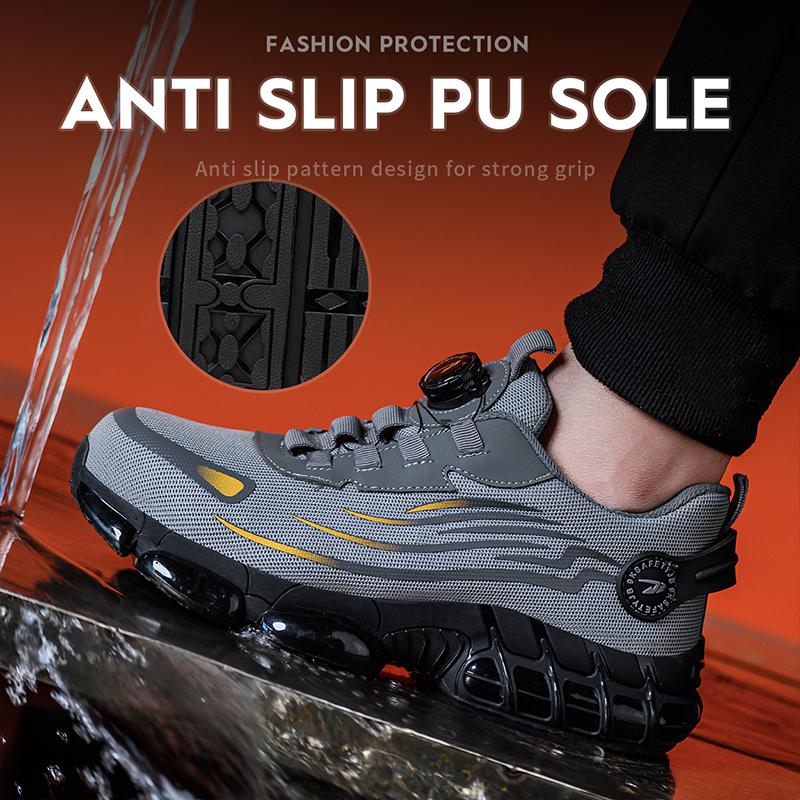 Steel Toe Protective Safety Shoes Slip Resistant Abrasion Resistant Work Shoes Men Tough Industrial Comfortable Sneaker
