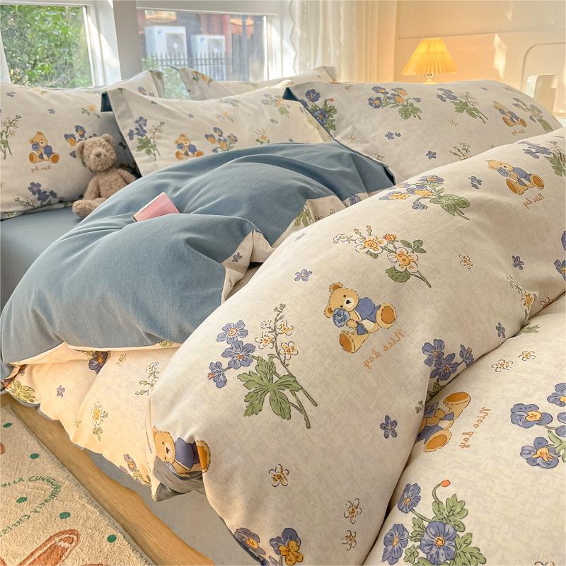 Утолщенный комплект из четырех предметов, пододеяльник, простыня, комплект из трех предметов для односпальной кровати в общежитии