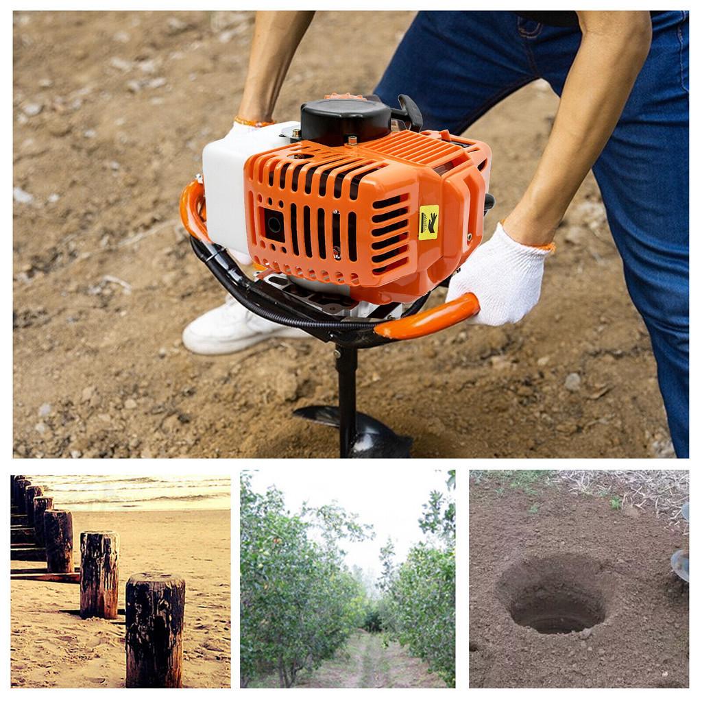 Ручной бензиновый земляной бур 8500 об/мин 52 куб.см 2-тактный ямобур высокая мощность сельскохозяйственные и ландшафтные инструменты
