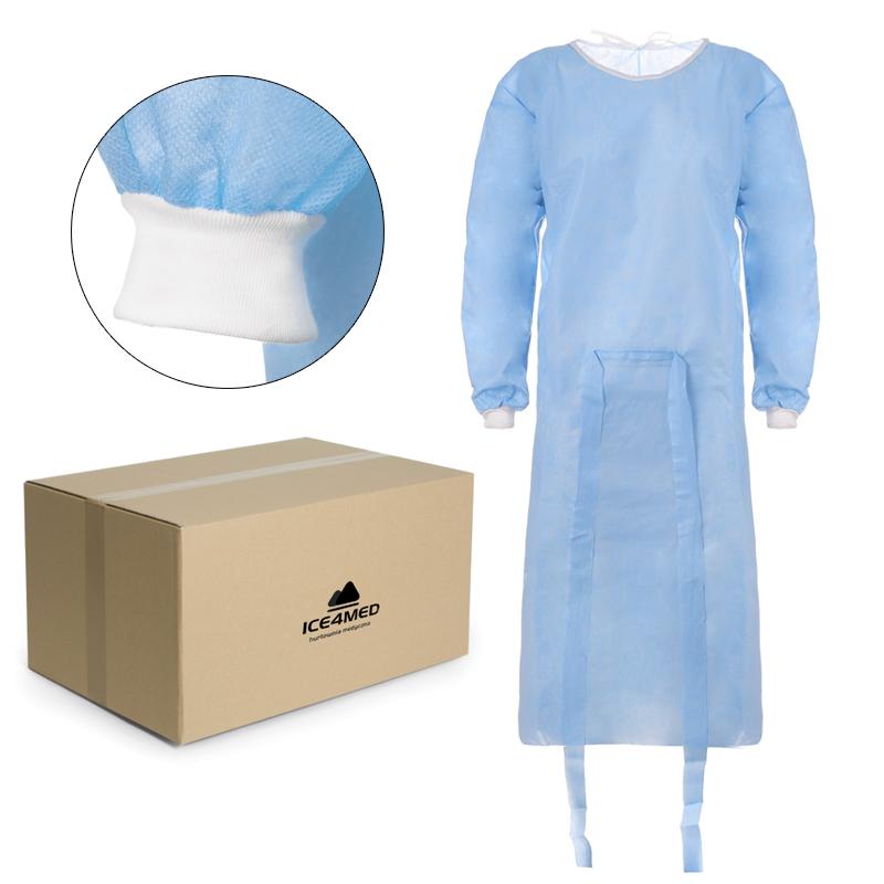 Disposable Blue Apron With Cuff (24G Non-woven) 100 Pcs