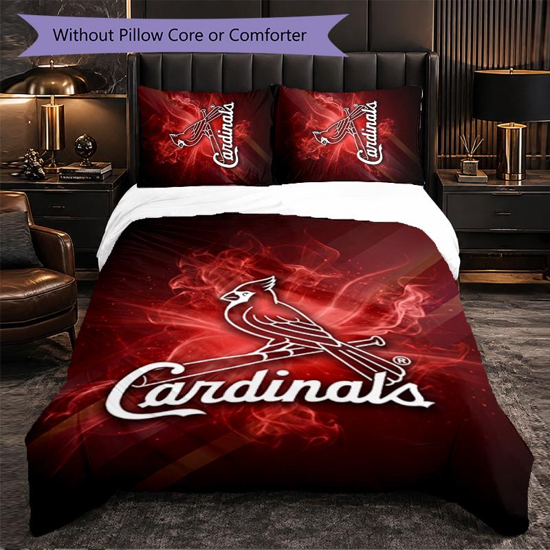 Улица. Набор постельного белья из микрофибры с узором Louis Cardinals, 3 предмета, Декор, Комплект с пододеяльником для спальни, Домашнее использование