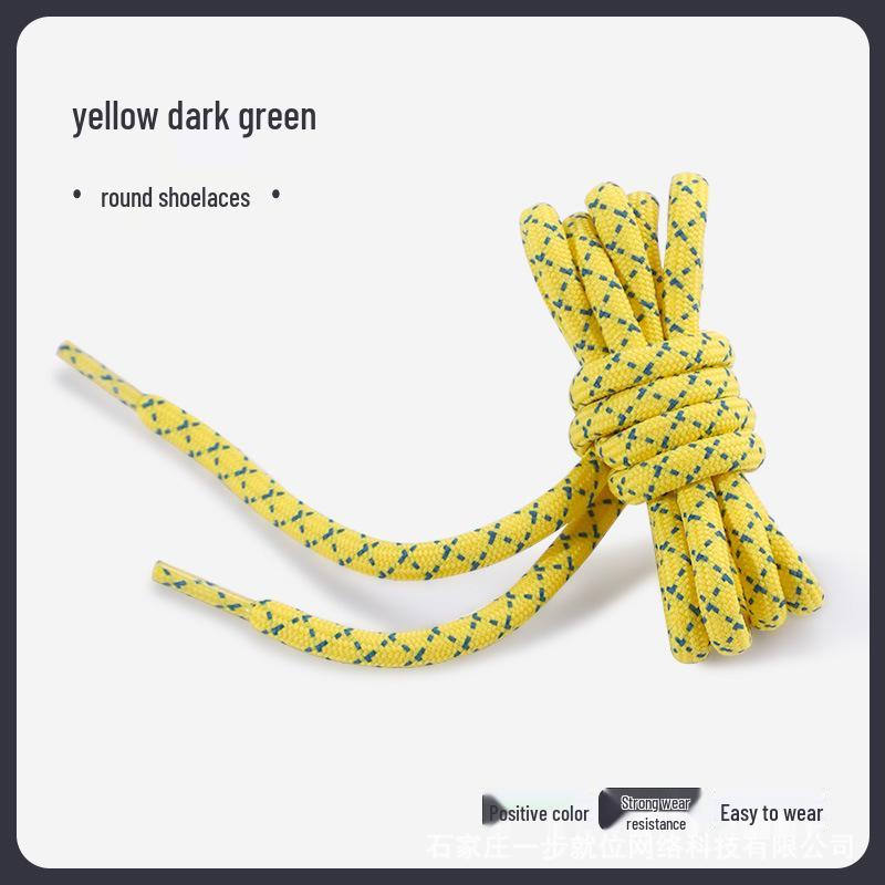 Black & White Diagonal Dot Thick Round Shoe Laces for Hiking/Running