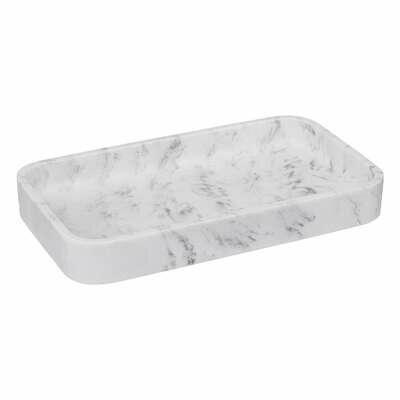 Lea SOAP DISH, white, MADE OF PLASTIC, imitates marble