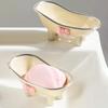 Versatile Soap Dish with Drain Holes Bow-knot Design Easy To Clean Decorative Bathtub Shaped Soap Tray for Bathroom