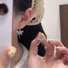 Элегантные съемные двусторонние серьги-каффы с цирконами в виде стрекоз для женщин