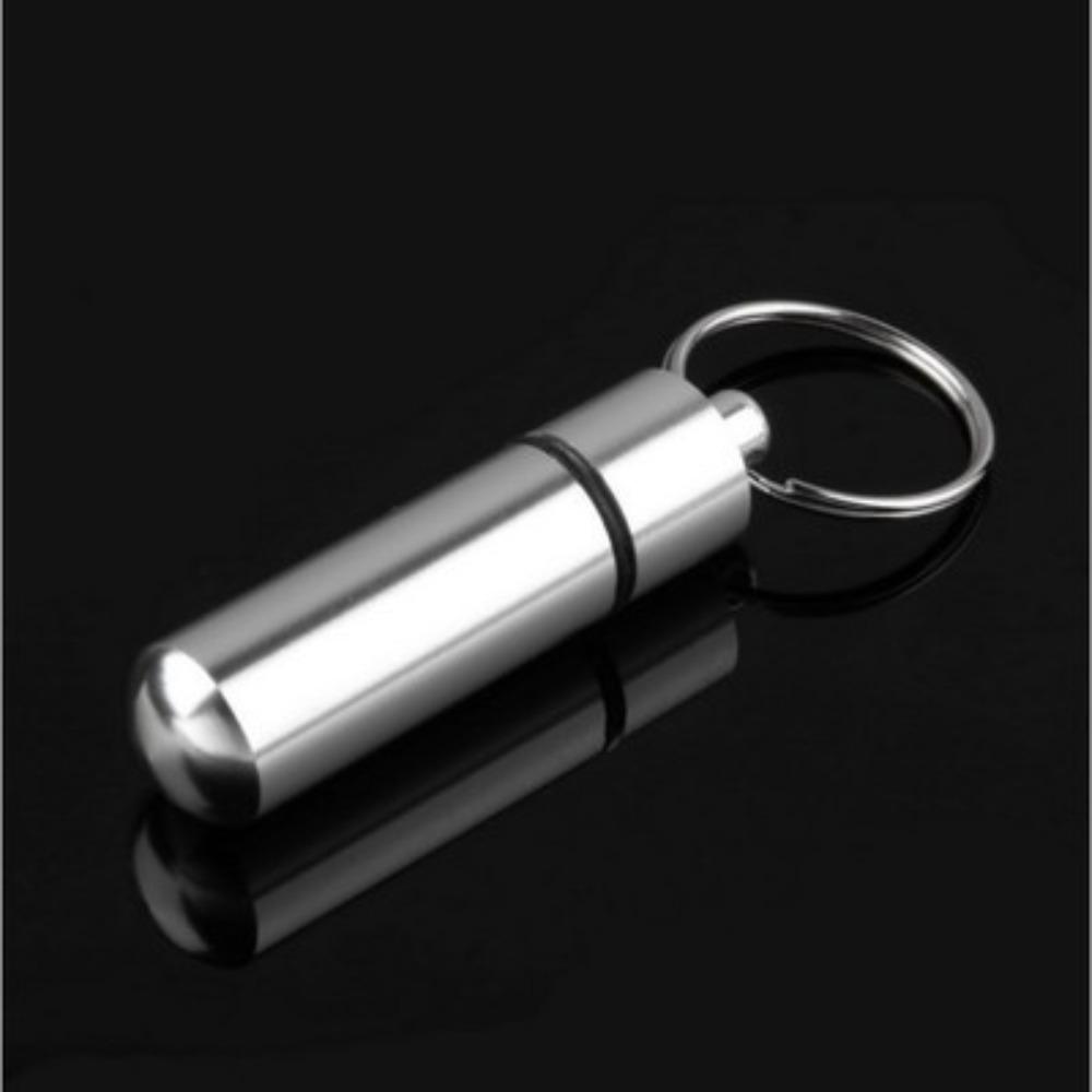 Key Small Chainring Keyring Medicine Aluminum Waterproof Safe Money Holder Pill Box Case Keychain