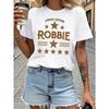 Женская футболка Robbie Star, Ограниченная серия - Мягкая, дышащая, из чистого хлопка, Свободный крой, Повседневный топ для концертов, образов и повседневной носки