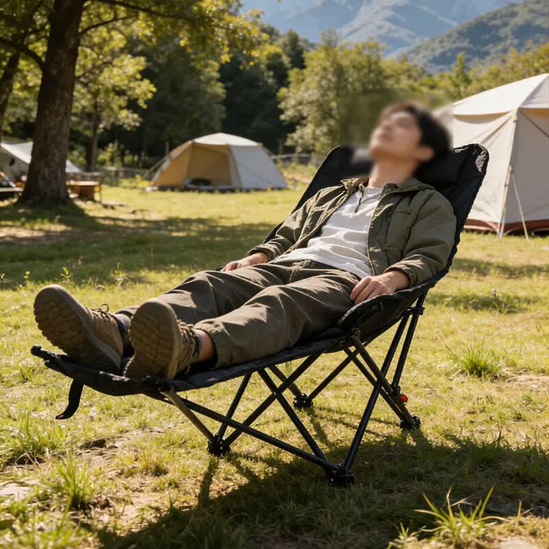 Outdoor Folding Moon Chair with Leg Rest
