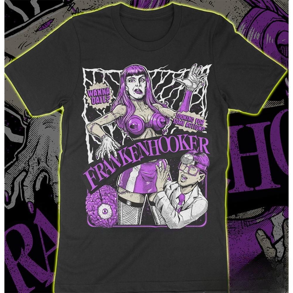 Frankenhooker Retro Cult Horror Comedy Movie Graphic T-Shirt Men Women Purple Zombie Casual Str