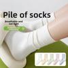 5 Pairs of Female Summer Thin Type Antibacterial Breathable Non Slip Non Bone Tube Stack Socks