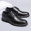 Мужские кожаные туфли с острым носком, новые броги, трендовые британские повседневные деловые молодежные кожаные туфли большого размера 46
