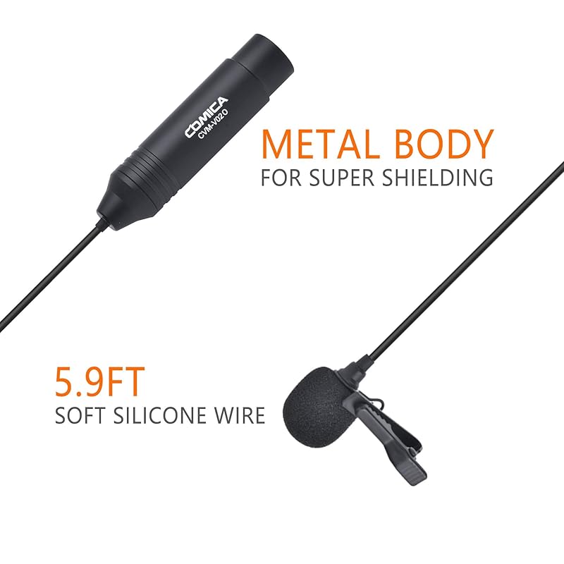 XLR pin microphone [2 pieces included 1.8m]COMICA condenser lavalier microphone omnidirectional 48V phantom power Canon/Sony/Panasonic Digital