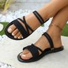 Women's Casual Beach Sandals Summer New Versatile Roman Slippers Comfortable Flat Bottomed Vacation Shoes Slides