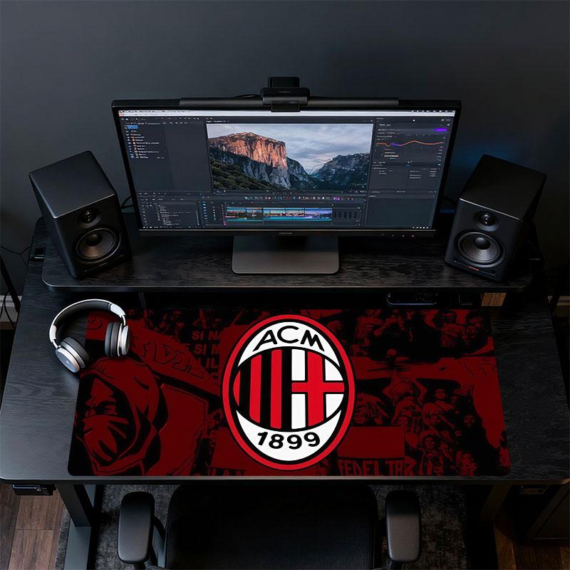 AC Milan Players Mouse Pad, Large Gaming Desk Mat, Non-slip XXL Mousepad for Laptop & Tablet, Mini PC Playmat with Stitched Edges