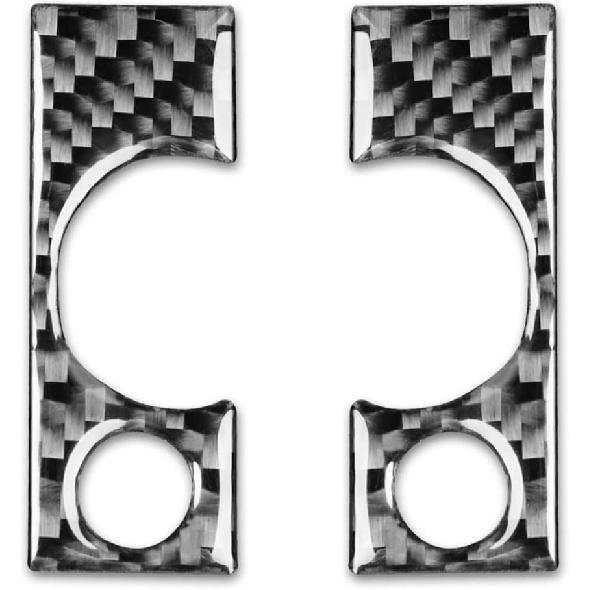 Real Glossy Black Carbon Fiber Sticker Car Inner Door Pull Handle Frame Anti-Collision Cover Trim Compatible with Chevrolet Avalanche/Silverado LTZ