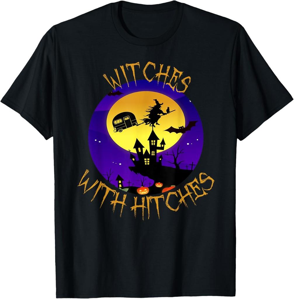 Witches with Hitches Halloween Camping Gift T-Shirt