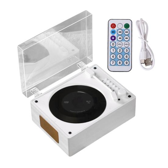 Retro Portable Music Player with Speaker, Bluetooth-compatible Desktop Player with Remote Control for Home, Support USB/Type-C