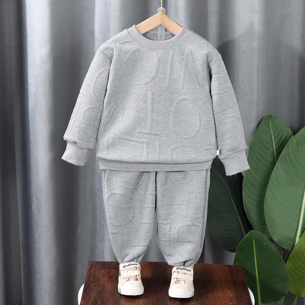 Baby Warm Sets Spring Autumn Trendy Suit Boys Girls Sweatshirt Outfit Kids Cotton Top Casual Sports Pants