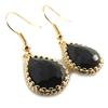 [P0143] - Designer Earrings 'Scarlett' Black Gold