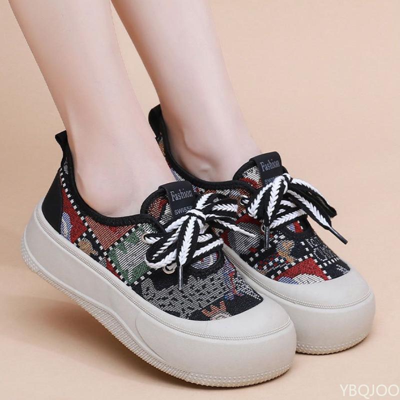 Fashion Women's Casual Sports Comfortable Height Increase Breathable Lace Up Fashionable Single Shoes Versatile Lightweight Shoes