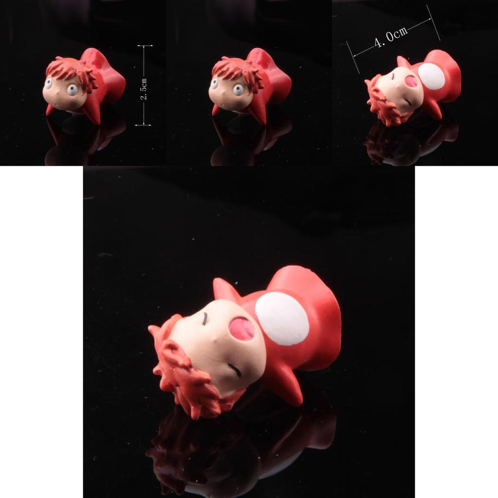 Мультфильм Поньо Золотая рыбка Смола Мини Модель Украшение Для Сада и Домашнего Офиса Идеи Подарков