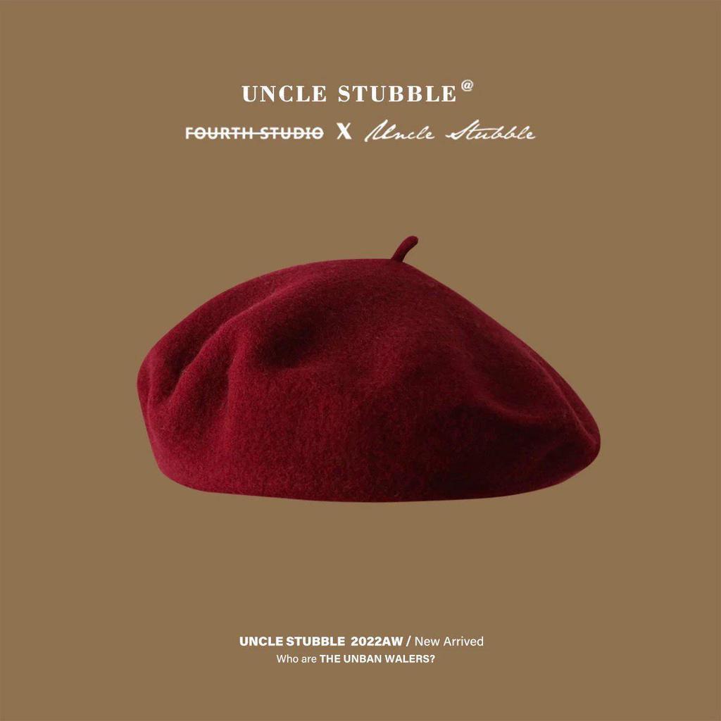 Женский ретро шерстяной берет: Универсальная фетровая шляпа на осень и зиму однотонной расцветки, в корейском стиле художника.