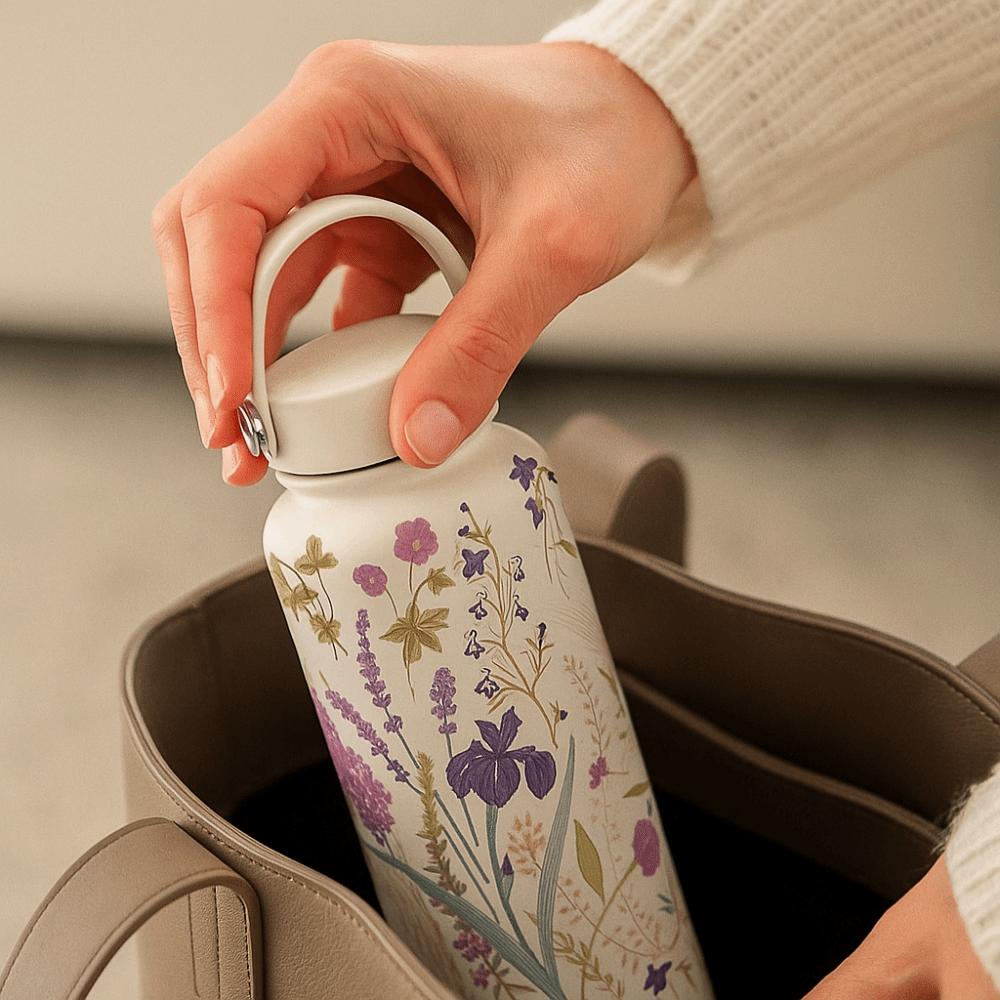 1 л Изолированная бутылка для воды Портативная Цветочная Термокружка Посуда для напитков Уличная Изолированная кружка Бытовая