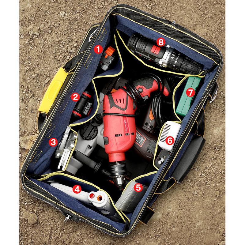 Multifunctional Tool Bags 1680D Oxford Cloth Electrician Bags Waterproof and Wear-Resistant High Capacity Storage Bags