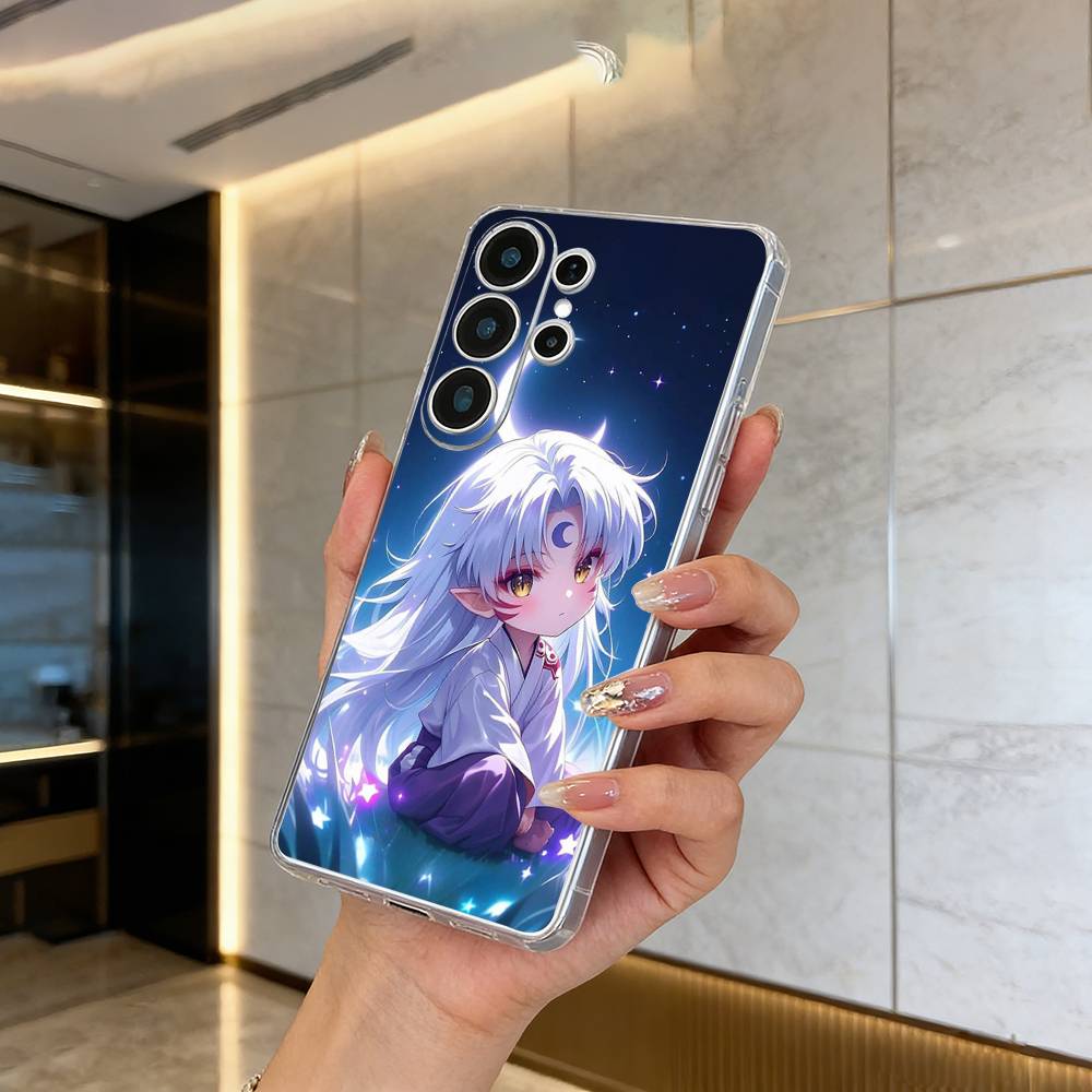 Чехол для телефона 'Полудемон -нуяша' для Samsung S25, S24, S21, S22, S23, S30, Ultra, S20, Plus, Fe, Lite, Прозрачная крышка