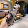 15Pro 14Pro Glitter Bling Bear Phone Holder Case For iPhone 15 14 13 12 11 Xs Pro Max Mini X XR Apple 6 6s 7 8 Plus Stand Cover