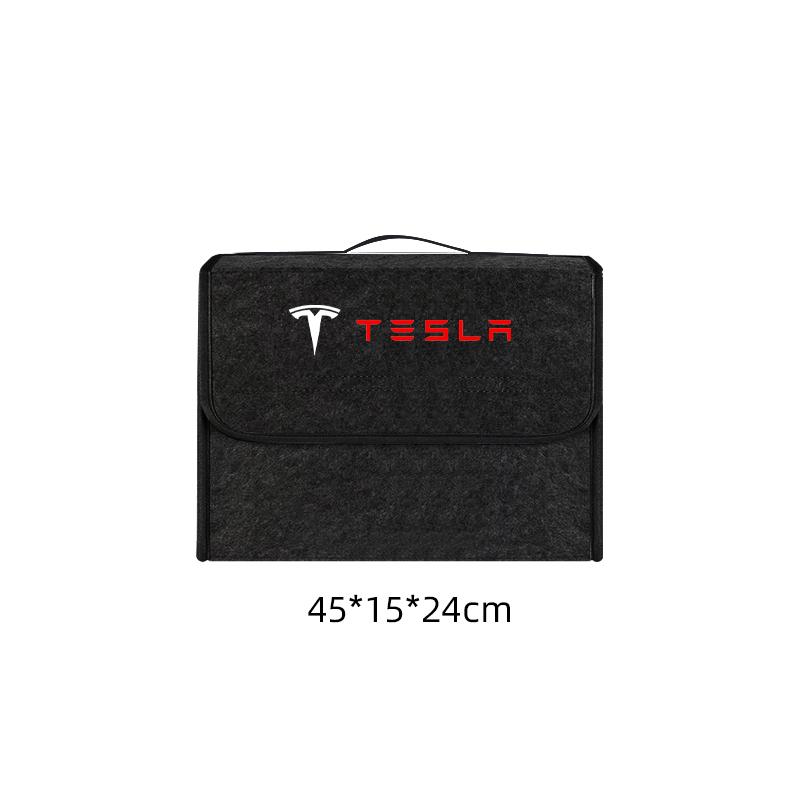 PAJL2 Car Soft Felt Storage Bag Organizer Cars Foldable Trunk Bag For Tesla model 3 model Y Car Stickers