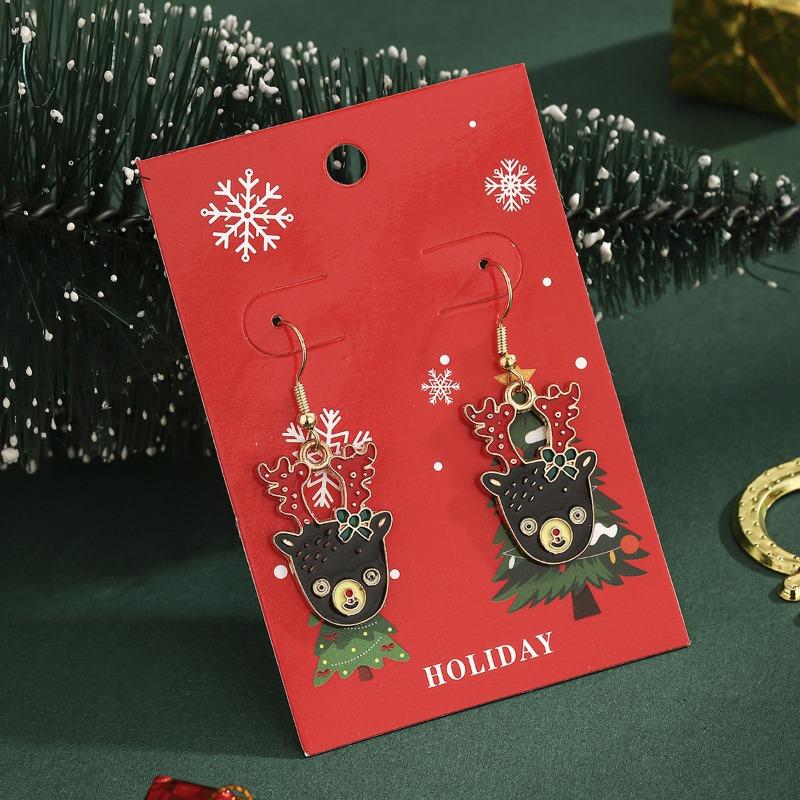 Cartoon Elk Earrings Ear Hooks New Christmas Alloy Christmas Stud Earrings Ornament