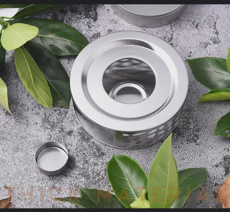 Stainless Steel Tea Warmer: Candle Heated Base for Brewing and Warming Tea